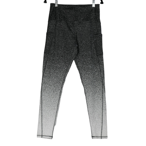 C9 Champion Leggings Womens Large Leg Pockets Black White Ombre Speckled - Picture 1 of 6